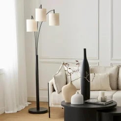 3 Linen Shade Floor Lamp