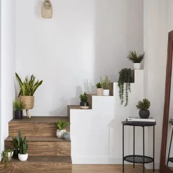 Artificial Plant in Striped Pot