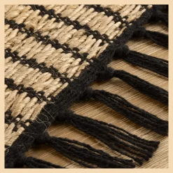 Black & Natural Table Runner