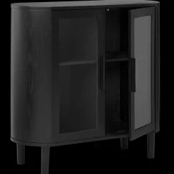 Black Buffet with Glass Doors