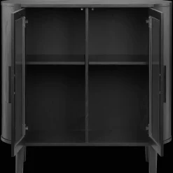Black Buffet with Glass Doors