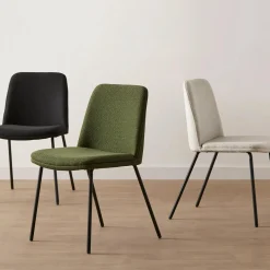Black Fabric and Metal Dining Chair