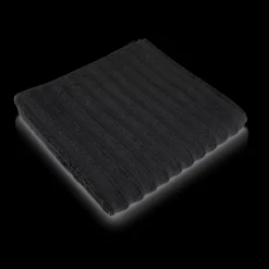 Black Ribbed Bath Towel