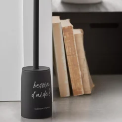 Black Toilet Brush With French Typography