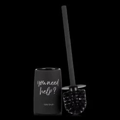 Black Toilet Brush With French Typography