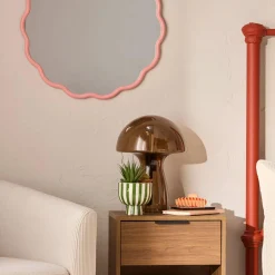 Brown Glass Mushroom Table Lamp