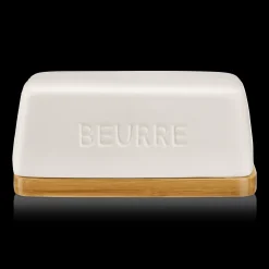 Ceramic & Wood Butter Dish