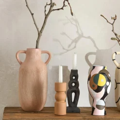 Ceramic Red Vase with Handles
