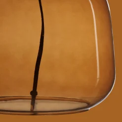 Cognac Transparent Glass Table Lamp with Shade