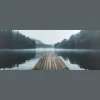 Dock on Lake Printed Canvas