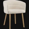 Fabric and Mango Wood Accent Chair