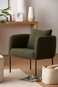 Fabric and Metal Accent Chair
