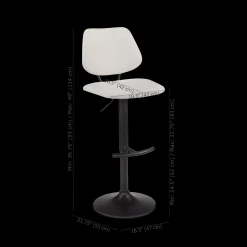 Fabric and Metal Adjustable Counter Stool