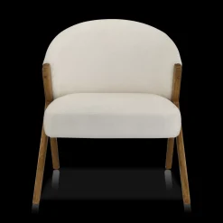 Fabric and Wood Accent Chair