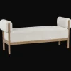 Fabric and Wood Bench