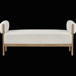 Fabric and Wood Bench