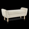 Fabric and Wood Bench
