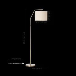 Floor Lamp with Cream Shade and Gold Base