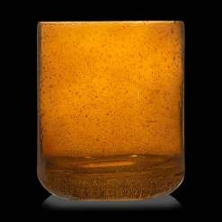 Glass Amber Candle Holder