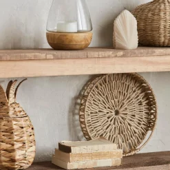 Glass and Wood Candle Holder