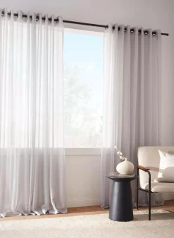 Grey Kacha Sheer Curtain