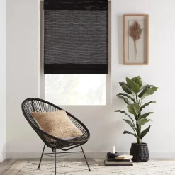 Large Ficus in Black Rattan Pot