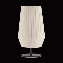 Linen Table Lamp with Metal Base