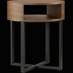 Metal and Walnut Side Table