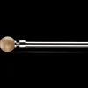 Natural Wood Curtain Rod Set - Diameter 22/25mm