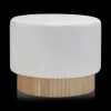 Round Fabric and Wood Bench