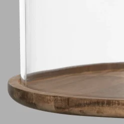 Tall Glass Dome with Acadia Wood Base