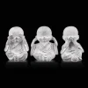 Three Wise Buddha Cement Statuettes