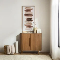Walnut Veneer Buffet With Two Doors