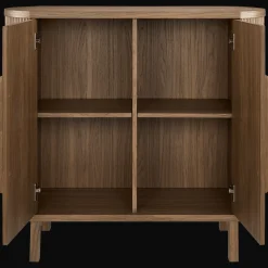 Walnut Veneer Buffet With Two Doors