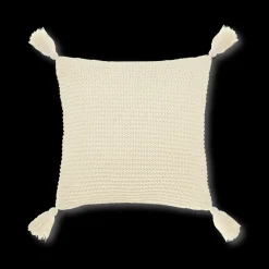 White Erna Decorative Pillow with Tassels