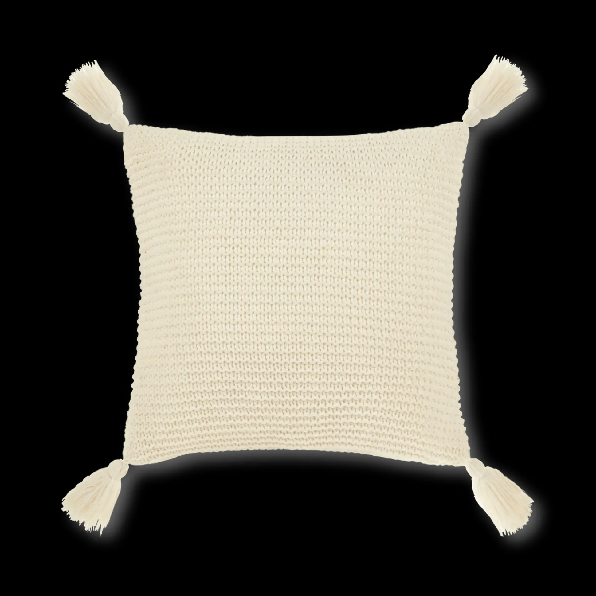 White Erna Decorative Pillow with Tassels