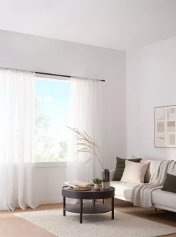 White Rod Pocket Sheer Curtain