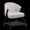 Wood and Fabric Accent Chair